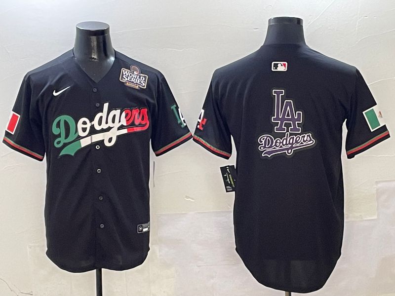 Men Los Angeles Dodgers Blank Black Mexico Second generation Nike 2025 MLB Jersey style 21